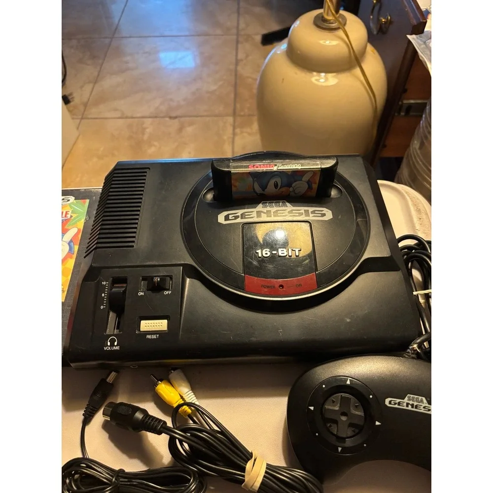Sega Genesis Console Bundle + Sonic The Hedgehog Game Lot Ready To Play!